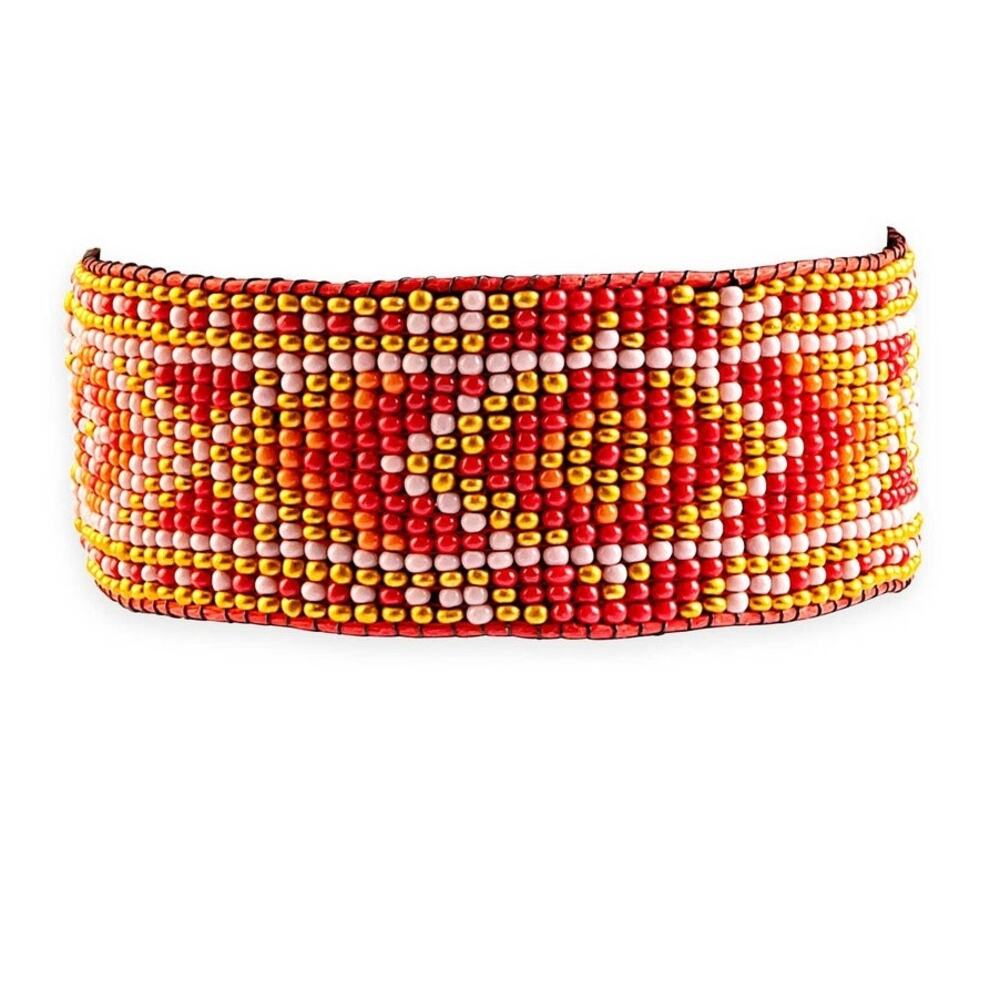 Tribal Vibe Southwest Beaded Bracelet with Cord Closure